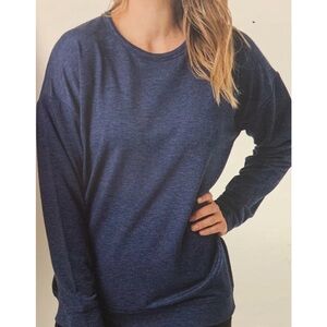 Casual Navy Long Sleeve Lightweight Sweatshirt